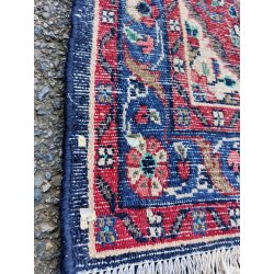 ANTICO TAPPETO PERSIANO 730x84 cm PASSATOIA LANA ROSSO BLU ORIENTALE HALL RUNNER