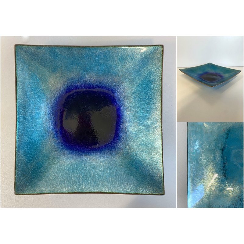 CENTROTAVOLA SVUOTATASCHE DESIGN De Poli  RAME SMALTO GRAN FUOCO MID-CENTURY '65