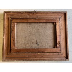 DIPINTO OLIO VEDUTA di FANTASIA PAESAGGIO STRESA LAGO MAGGIORE EPOCA '800