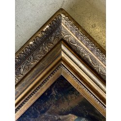 DIPINTO OLIO VEDUTA di FANTASIA PAESAGGIO STRESA LAGO MAGGIORE EPOCA '800