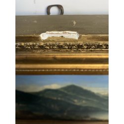 DIPINTO OLIO VEDUTA di FANTASIA PAESAGGIO STRESA LAGO MAGGIORE EPOCA '800