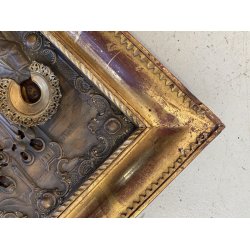 ICONA SACRA RUSSA ORTODOSSA RIZA METALLO DECORO SBALZO ARTE CRISTIANA ORIENTALE