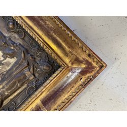 ICONA SACRA RUSSA ORTODOSSA RIZA METALLO DECORO SBALZO ARTE CRISTIANA ORIENTALE