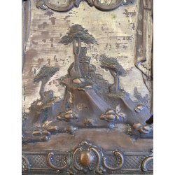 ICONA SACRA RUSSA ORTODOSSA RIZA METALLO DECORO SBALZO ARTE CRISTIANA ORIENTALE