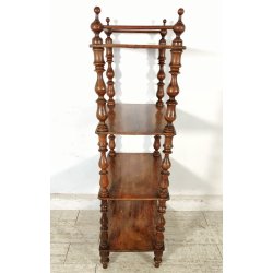 ANTICA ETAGERE Luigi Filippo EPOCA 800 consolle LEGNO NOCE LIBRERIA 4 RIPIANI