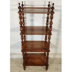 ANTICA ETAGERE Luigi Filippo EPOCA 800 consolle LEGNO NOCE LIBRERIA 4 RIPIANI
