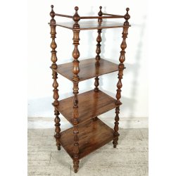 ANTICA ETAGERE Luigi Filippo EPOCA 800 consolle LEGNO NOCE LIBRERIA 4 RIPIANI