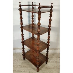 ANTICA ETAGERE Luigi Filippo EPOCA 800 consolle LEGNO NOCE LIBRERIA 4 RIPIANI