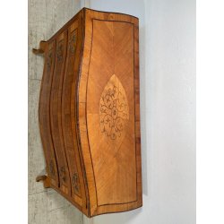 ANTICO COMO intarsiato LUIGI XV 3 CASSETTI epoca '900 legno NOCE CASSETTIERA