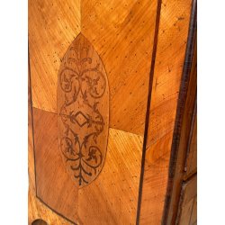 ANTICO COMO intarsiato LUIGI XV 3 CASSETTI epoca '900 legno NOCE CASSETTIERA