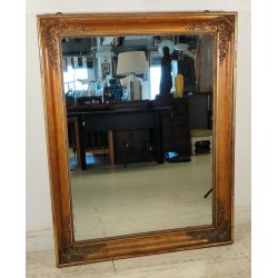 GRANDE ANTICA SPECCHIERA epoca 1800 CORNICE IMPERO 102x130 LEGNO DORATA SPECCHIO