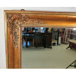GRANDE ANTICA SPECCHIERA epoca 1800 CORNICE IMPERO 102x130 LEGNO DORATA SPECCHIO