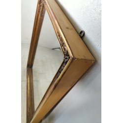 GRANDE ANTICA SPECCHIERA epoca 1800 CORNICE IMPERO 102x130 LEGNO DORATA SPECCHIO