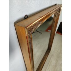 GRANDE ANTICA SPECCHIERA epoca 1800 CORNICE IMPERO 102x130 LEGNO DORATA SPECCHIO