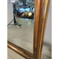 GRANDE ANTICA SPECCHIERA epoca 1800 CORNICE IMPERO 102x130 LEGNO DORATA SPECCHIO