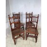 LOTTO 4 SEDIE ANTICHE ROCCHETTO LEGNO NOCE EPOCA '800  TAVOLO PRANZO TORNITE