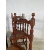LOTTO 4 SEDIE ANTICHE ROCCHETTO LEGNO NOCE EPOCA '800  TAVOLO PRANZO TORNITE