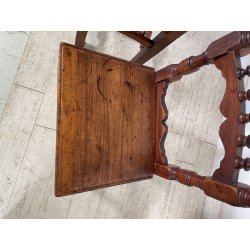 LOTTO 4 SEDIE ANTICHE ROCCHETTO LEGNO NOCE EPOCA '800  TAVOLO PRANZO TORNITE