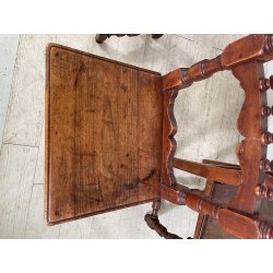 LOTTO 4 SEDIE ANTICHE ROCCHETTO LEGNO NOCE EPOCA '800  TAVOLO PRANZO TORNITE