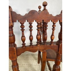 LOTTO 4 SEDIE ANTICHE ROCCHETTO LEGNO NOCE EPOCA '800  TAVOLO PRANZO TORNITE