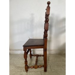 LOTTO 4 SEDIE ANTICHE ROCCHETTO LEGNO NOCE EPOCA '800  TAVOLO PRANZO TORNITE