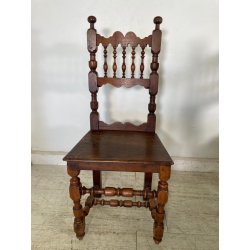 LOTTO 4 SEDIE ANTICHE ROCCHETTO LEGNO NOCE EPOCA '800  TAVOLO PRANZO TORNITE