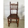 LOTTO 4 SEDIE ANTICHE ROCCHETTO LEGNO NOCE EPOCA '800  TAVOLO PRANZO TORNITE