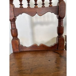 LOTTO 4 SEDIE ANTICHE ROCCHETTO LEGNO NOCE EPOCA '800  TAVOLO PRANZO TORNITE