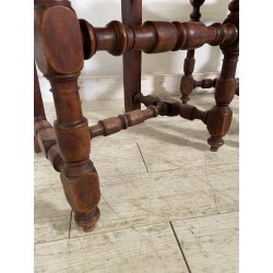 LOTTO 4 SEDIE ANTICHE ROCCHETTO LEGNO NOCE EPOCA '800  TAVOLO PRANZO TORNITE