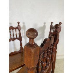 LOTTO 4 SEDIE ANTICHE ROCCHETTO LEGNO NOCE EPOCA '800  TAVOLO PRANZO TORNITE