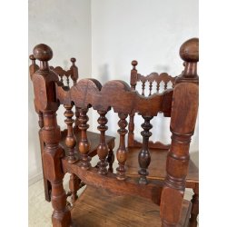 LOTTO 4 SEDIE ANTICHE ROCCHETTO LEGNO NOCE EPOCA '800  TAVOLO PRANZO TORNITE