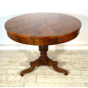 ANTICO TAVOLO PRANZO  ROTONDO ø 107 cm epoca 1800 legno NOCE OLD WOOD TABLE