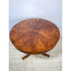 ANTICO TAVOLO PRANZO  ROTONDO ø 107 cm epoca 1800 legno NOCE OLD WOOD TABLE
