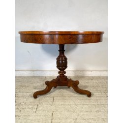 ANTICO TAVOLO PRANZO  ROTONDO ø 107 cm epoca 1800 legno NOCE OLD WOOD TABLE