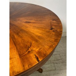 ANTICO TAVOLO PRANZO  ROTONDO ø 107 cm epoca 1800 legno NOCE OLD WOOD TABLE