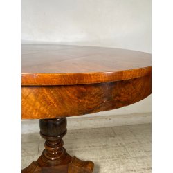 ANTICO TAVOLO PRANZO  ROTONDO ø 107 cm epoca 1800 legno NOCE OLD WOOD TABLE