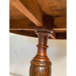ANTICO TAVOLO PRANZO  ROTONDO ø 107 cm epoca 1800 legno NOCE OLD WOOD TABLE