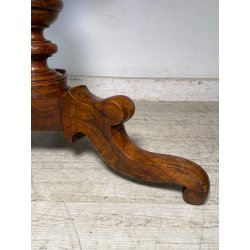 ANTICO TAVOLO PRANZO  ROTONDO ø 107 cm epoca 1800 legno NOCE OLD WOOD TABLE