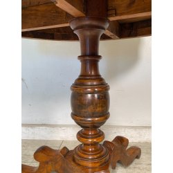 ANTICO TAVOLO PRANZO  ROTONDO ø 107 cm epoca 1800 legno NOCE OLD WOOD TABLE