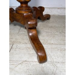 ANTICO TAVOLO PRANZO  ROTONDO ø 107 cm epoca 1800 legno NOCE OLD WOOD TABLE