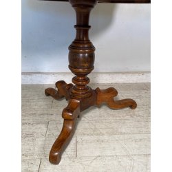 ANTICO TAVOLO PRANZO  ROTONDO ø 107 cm epoca 1800 legno NOCE OLD WOOD TABLE