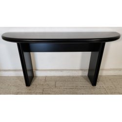 TAVOLO CONSOLLE LACCATO NERO OVALE MODERNARIATO DESIGN ANNI 70 PIANO RIBALTA