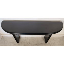 TAVOLO CONSOLLE LACCATO NERO OVALE MODERNARIATO DESIGN ANNI 70 PIANO RIBALTA