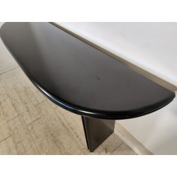 TAVOLO CONSOLLE LACCATO NERO OVALE MODERNARIATO DESIGN ANNI 70 PIANO RIBALTA