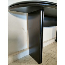 TAVOLO CONSOLLE LACCATO NERO OVALE MODERNARIATO DESIGN ANNI 70 PIANO RIBALTA