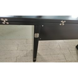 TAVOLO CONSOLLE LACCATO NERO OVALE MODERNARIATO DESIGN ANNI 70 PIANO RIBALTA