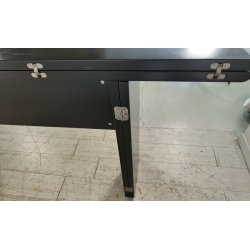TAVOLO CONSOLLE LACCATO NERO OVALE MODERNARIATO DESIGN ANNI 70 PIANO RIBALTA