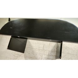 TAVOLO CONSOLLE LACCATO NERO OVALE MODERNARIATO DESIGN ANNI 70 PIANO RIBALTA