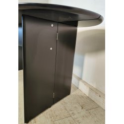 TAVOLO CONSOLLE LACCATO NERO OVALE MODERNARIATO DESIGN ANNI 70 PIANO RIBALTA