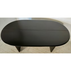 TAVOLO CONSOLLE LACCATO NERO OVALE MODERNARIATO DESIGN ANNI 70 PIANO RIBALTA